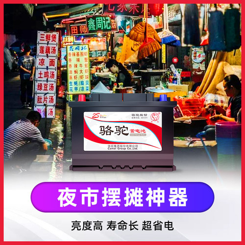 骆驼夜市地摊摆摊用的应急移动供电 车摊两用 电瓶 12V  36AH电池