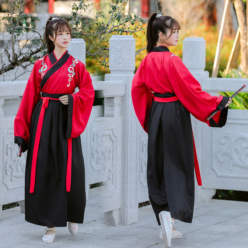 改良日常汉服中国风学生班服汉元素春秋季男女CP情侣款运动会班服
