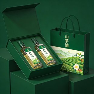 山茶油包装盒油茶籽油高档礼盒野生山茶油手提袋纸盒现货包装