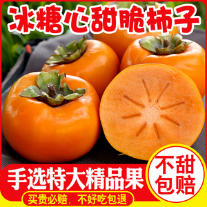 冰糖心甜脆柿子10斤新鲜当应季孕妇水果黄甜柿子火晶柿整箱包邮5