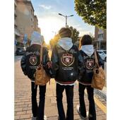 国潮高街徽章刺绣夹克男秋冬季 街头痞帅高级感加厚情侣外套潮 美式