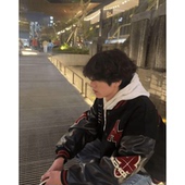 国潮高街重磅字母刺绣拼接棒球服夹克男秋冬潮牌加厚痞帅情侣外套