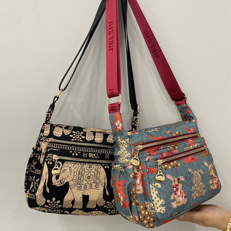 牛津布斜挎包女新款时尚冬季中年女包大容量旅行单肩尼龙布妈妈包