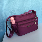 时尚 多层女包防水帆布大容量中老年包包妈妈包 单肩斜挎包2025新款