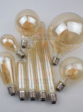 爱迪生led灯泡茶色光源2W4W6W8W酒吧暖黄色复古咖啡色灯泡E27螺口