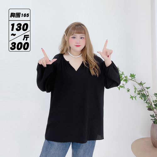韩系复古休闲300斤遮肉通勤衬衫