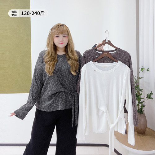 韩系休闲百搭系带收腰显瘦针织衫