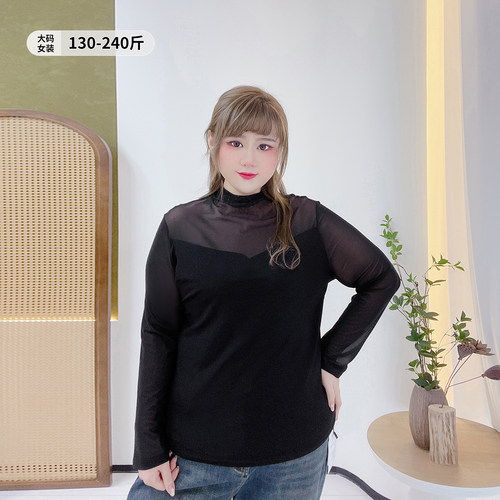 性感百搭小心机半高领黑色打底衫