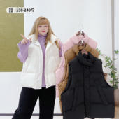 学院风减龄立领棉服马甲胖莹莹大码 外套 韩系保暖百搭无袖 女装 冬季