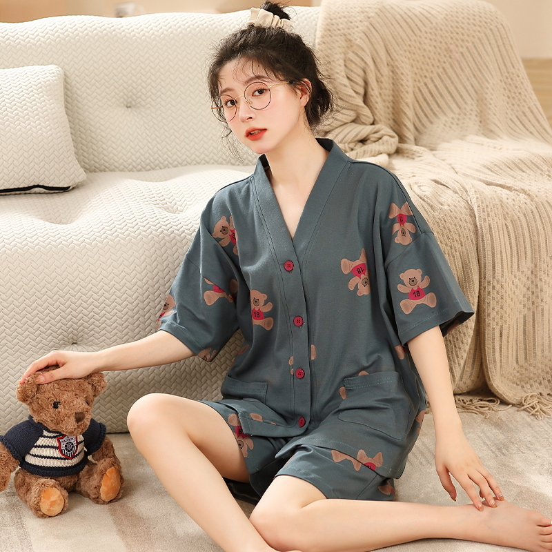 睡衣女款纯棉夏季短袖短裤半䄂家居服220斤240斤XXXXXXL4XL5XL6XL