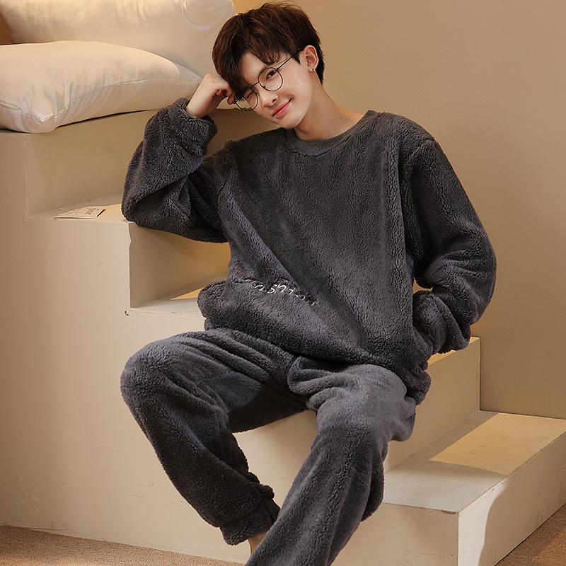 男士250斤300斤350斤冬季睡衣珊瑚绒保暖特大码加大肥佬法兰绒6XL