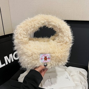 毛茸茸手提水桶包手提手机包 2025新款 秋冬季 可爱毛绒毛毛包包女式