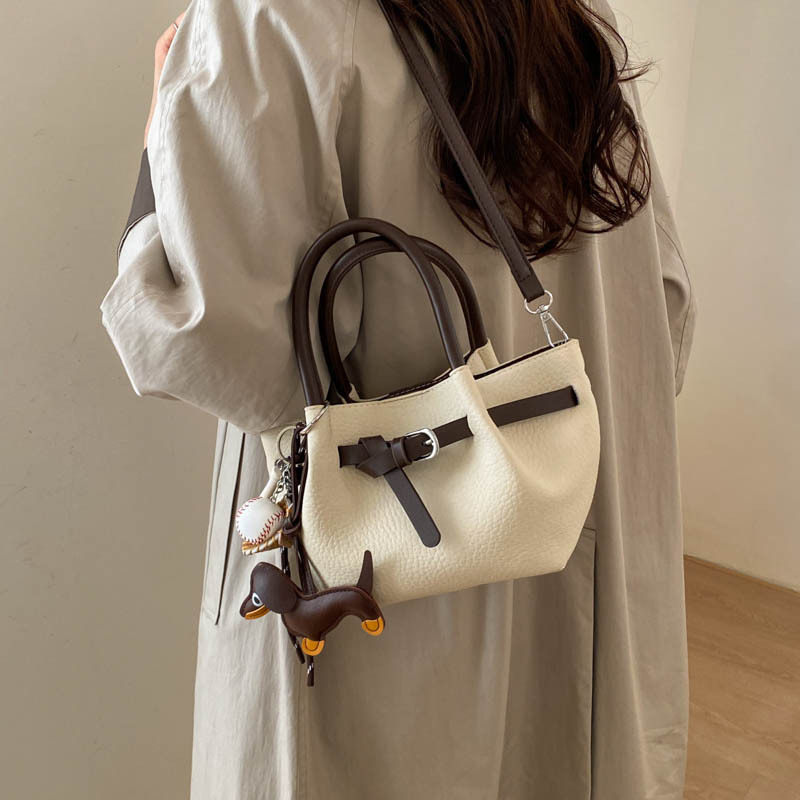 复古撞色手提菜篮子包包女2026新款潮时尚高级感小托特包水桶包,箱包皮具/热销女包/男包,单肩包,淘宝优惠券,粉丝福利购,淘宝优惠卷