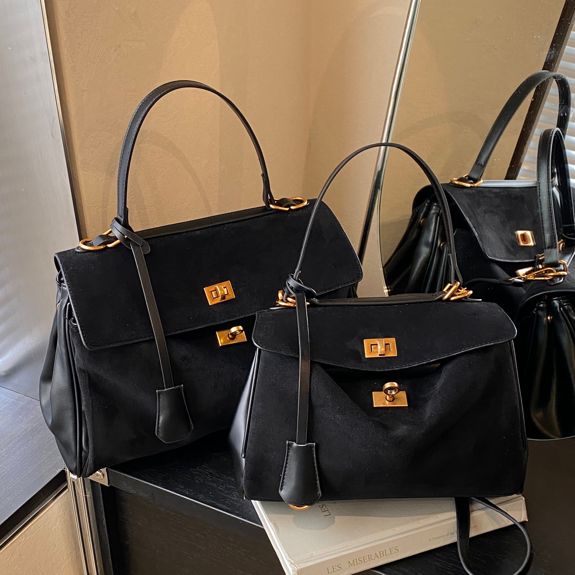 秋冬复古麂皮绒托特包女20