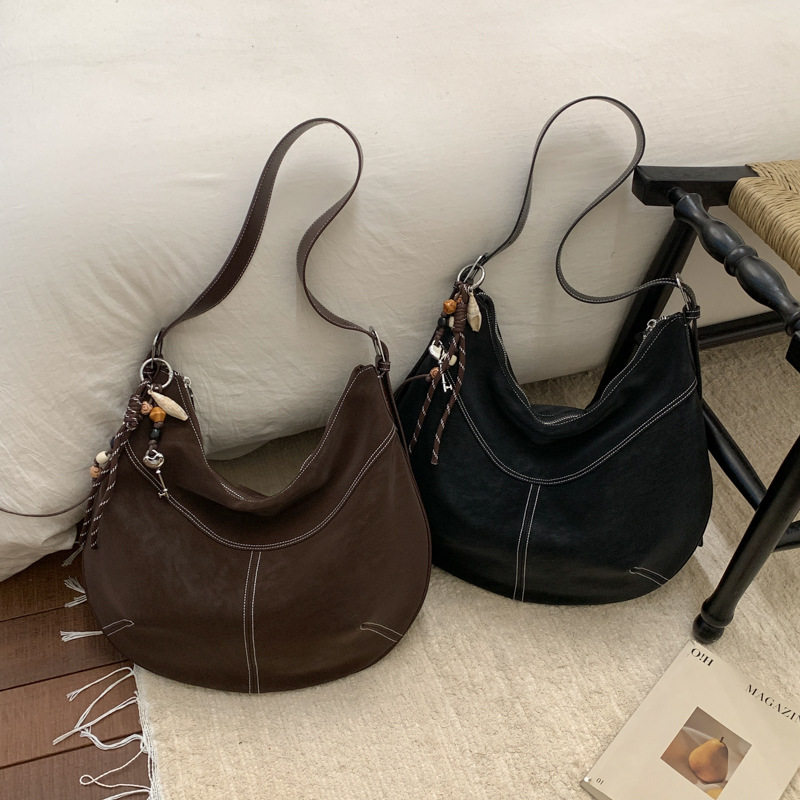 美拉德通勤包包女2026新款复古百搭单肩斜挎包麂皮绒大容量托特包,箱包皮具/热销女包/男包,单肩包,淘宝优惠券,粉丝福利购,淘宝优惠卷