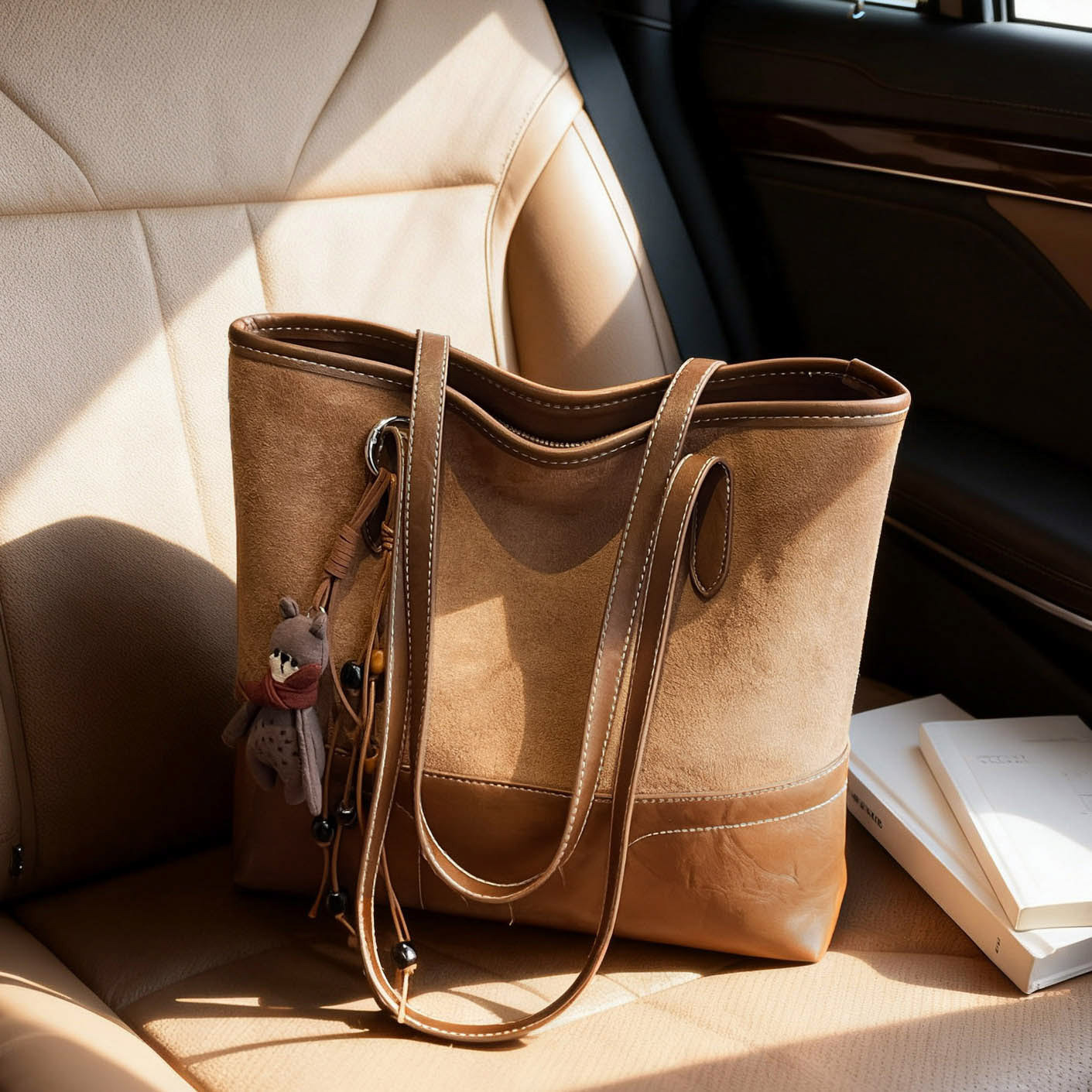 复古撞色托特包女大容量通