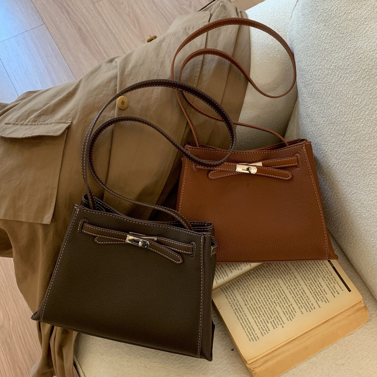 高级感锁扣凯莉包女2026新款复古百搭单肩斜挎包大容量通勤腋下包,箱包皮具/热销女包/男包,单肩包,淘宝优惠券,粉丝福利购,淘宝优惠卷