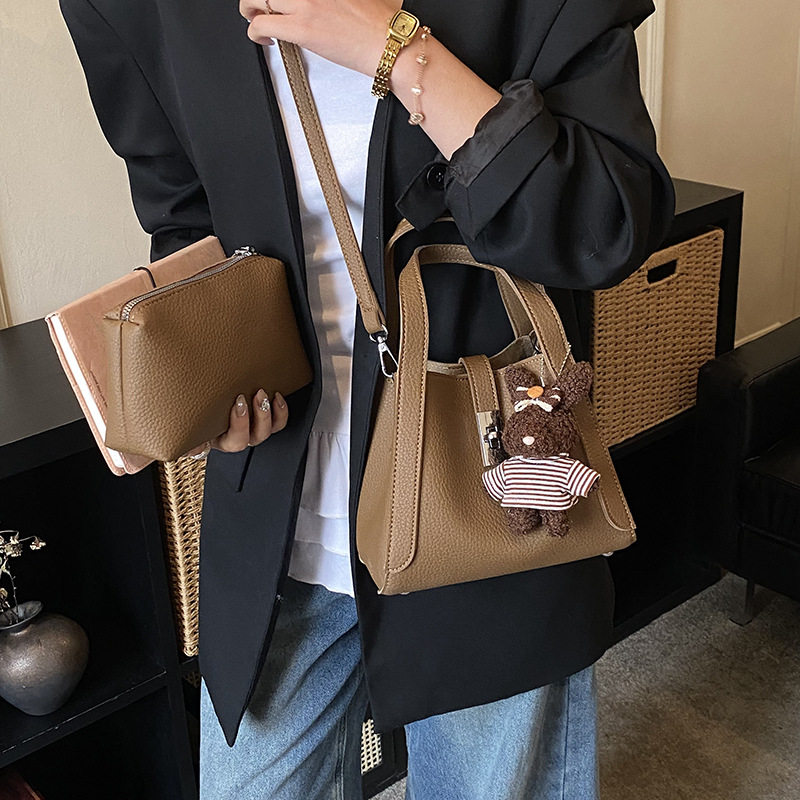 韩国小众荔枝纹菜篮子水桶包女2026新款大容量单肩斜挎手提腋下包,箱包皮具/热销女包/男包,单肩包,淘宝优惠券,粉丝福利购,淘宝优惠卷