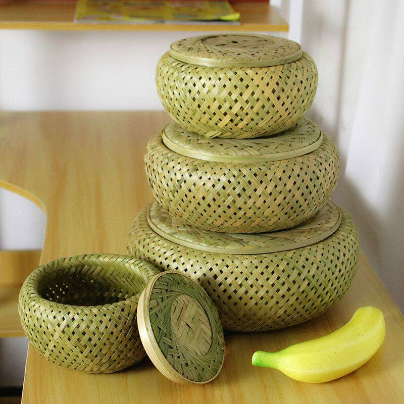 纯手工竹编制品家用 双层鸡蛋鸡笼竹编 水果篮厨房储物 时尚礼盒