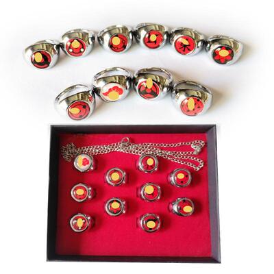 动漫周边晓组织写轮眼鼬卡卡西忍者戒指朱字佩恩忍者发带头带苦无