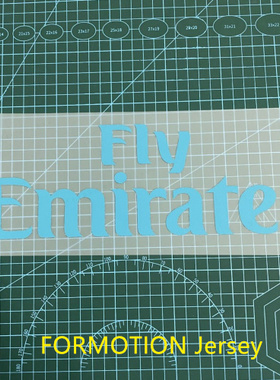 皇马胸前广告赞助阿联酋航空fly emirates多色烫画热烫印定制