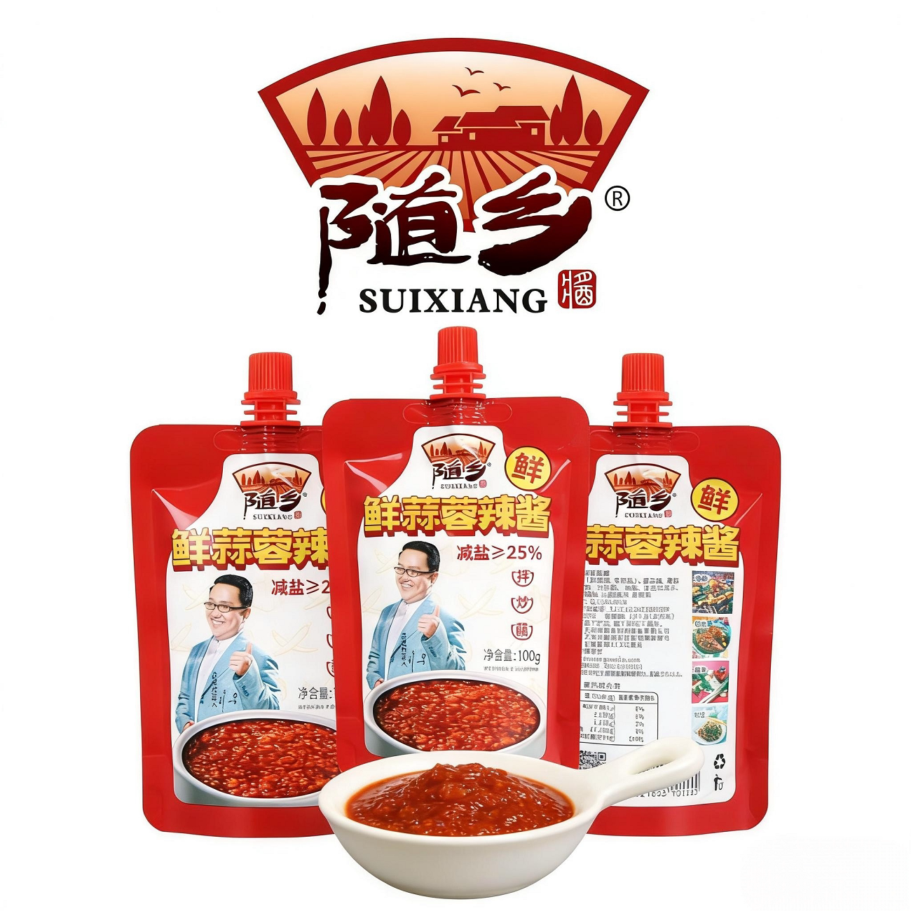 天津随乡鲜辣酱袋装减盐≥25%
