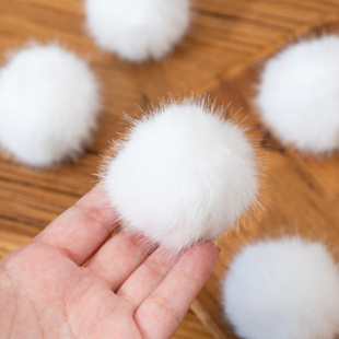 闲惠居家水貂毛绒球diy材料配件服装鞋帽饰品手工制作5cm毛球配饰