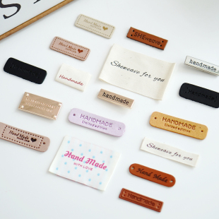 包包帽子围巾布标皮标标牌标志补丁贴金属标手工DIY缝纫辅料配件