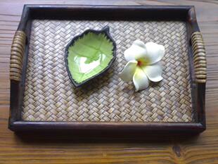 DS206藤木托盘(小号)东南亚泰国藤托果盘果蒌美容配料盛物盒包邮