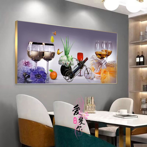 画世纪餐厅装饰画欧式现代晶瓷画