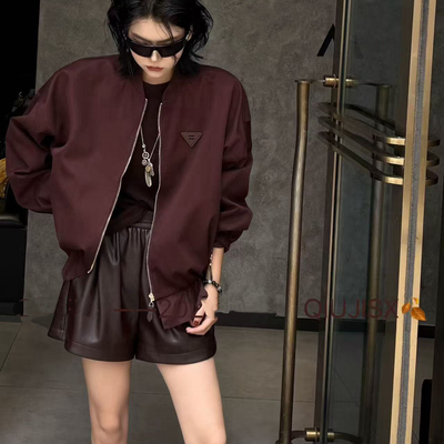 燃燃26早春欧货定制面料丝毛木耳边收腰宽松短外套40748