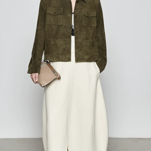 燃燃6年春款 SG16052 高级极简绵羊皮宽松反绒显瘦百搭夹克皮衣dz