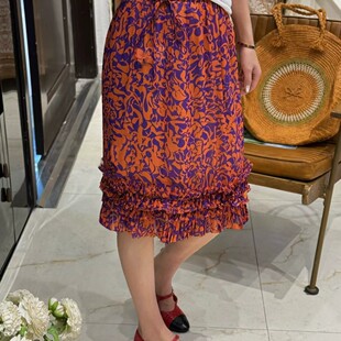 燃燃家荷叶花边下摆设计自带艺术感复古又时髦半身裙YS357 G322