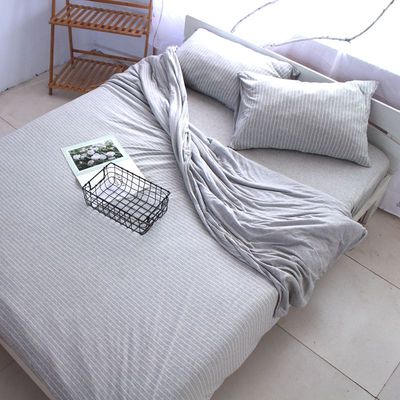 日式良品天竺棉床单床笠四件套学生宿舍单双人简约床品套