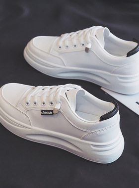 鞋子女2024新款春季小白鞋皮面板鞋百搭女鞋休闲厚底运动鞋YZ-101