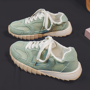 学生跑步运动休闲鞋 ins韩版 网面透气新款 女潮2024夏季 CQ161 阿甘鞋