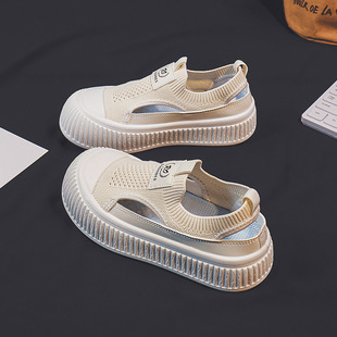 新款 透气镂空板鞋 百搭一脚蹬懒人小白鞋 爆款 子DT027 网鞋 2024夏季