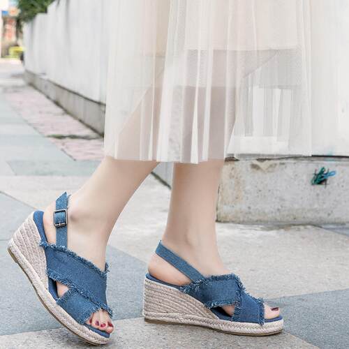 Soludos春夏坡跟女士增高跟凉鞋
