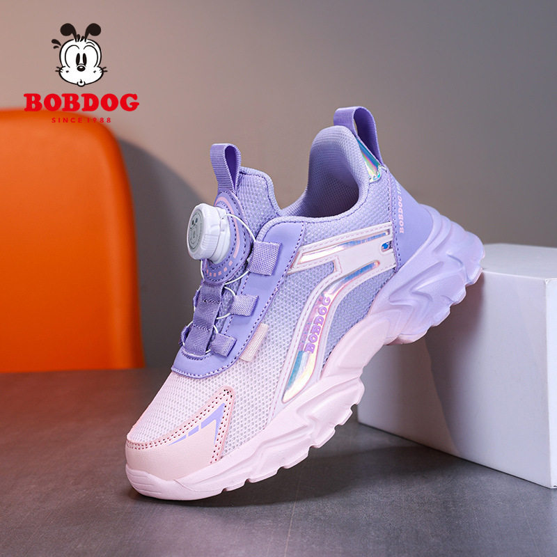 巴布豆童鞋女童运动鞋轻便透气儿童网鞋秋季新款中大童软底跑步鞋