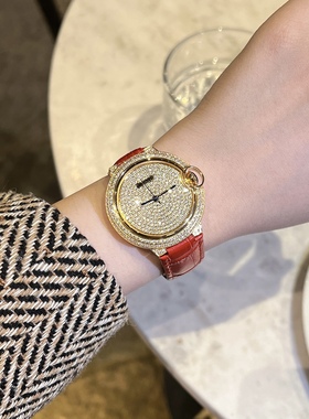 2026新款网红女表奢华时尚ins小众石英满天星真皮手表情人节礼物