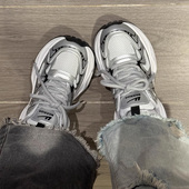 加绒百搭增高运动鞋 回力厚底老爹鞋 爆款 银色情侣款 女2025新款 冬季