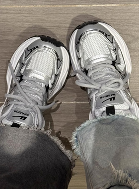 回力厚底老爹鞋女2025新款冬季爆款银色情侣款加绒百搭增高运动鞋