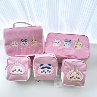 日系 方形化妆包旅行洗漱包衣物收纳袋 水蜜桃系列吉伊小八乌萨奇