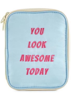 原创字母刺绣 软绵绵 多隔位 iwatch表带收纳包表壳数据线收纳包