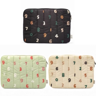 日系简约数字sousou手提平板电脑包多功能收纳包夹棉内胆袋公文包