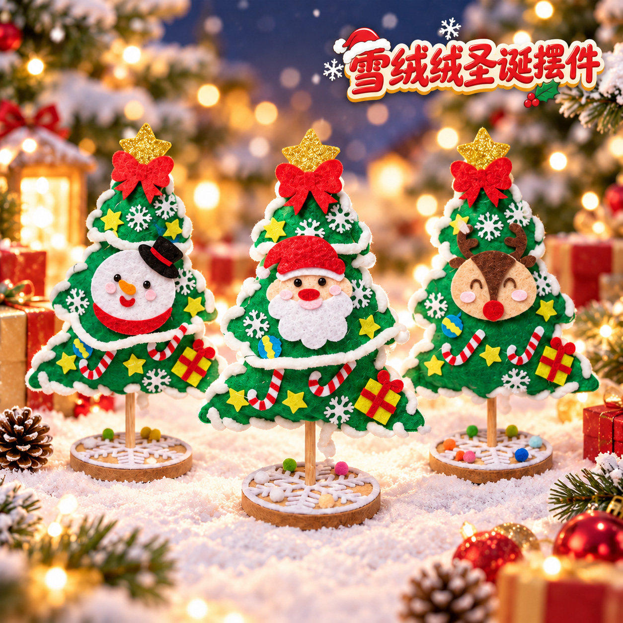 圣诞树diy材料包氛围感桌面摆件