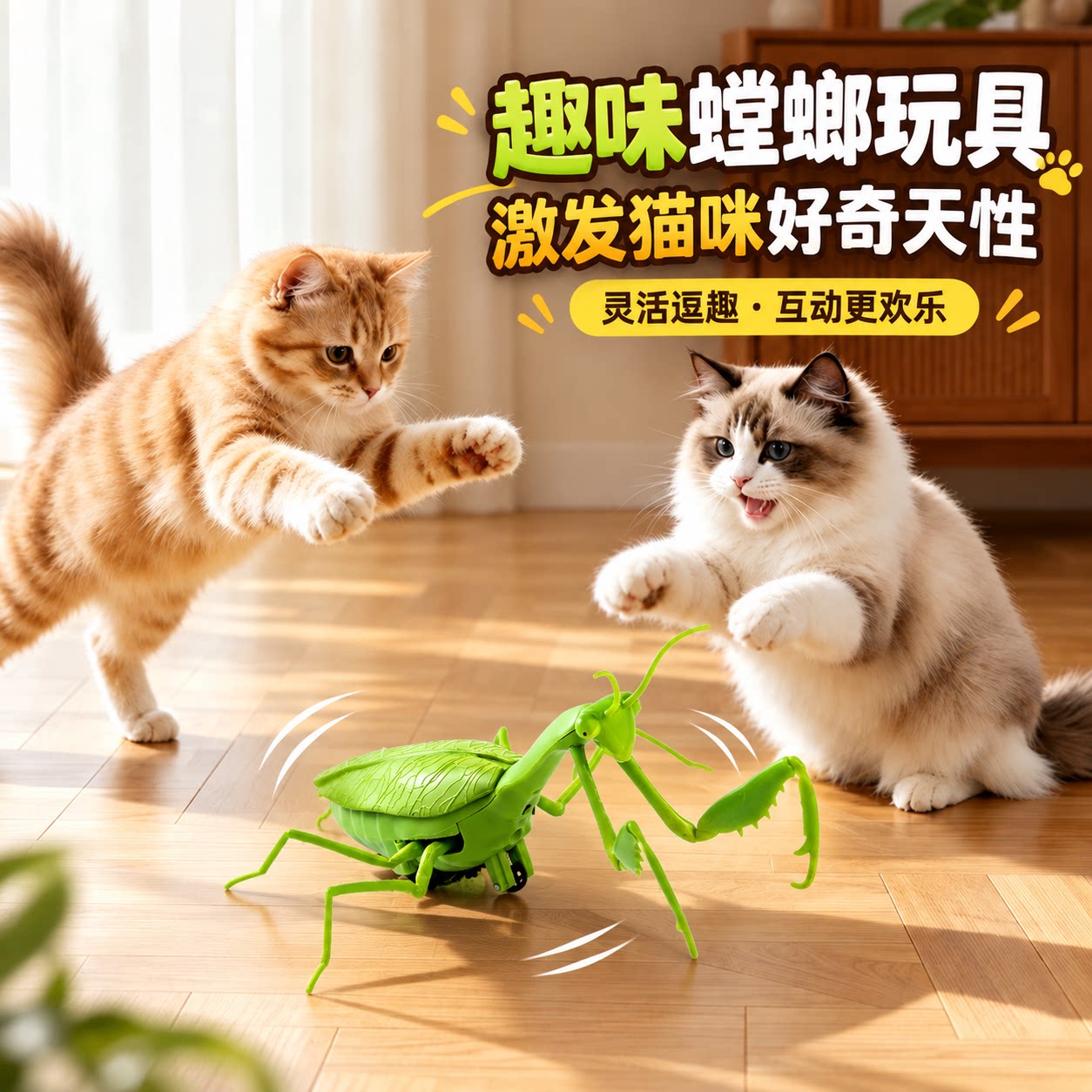 电动仿真会动逗猫玩具自嗨互动