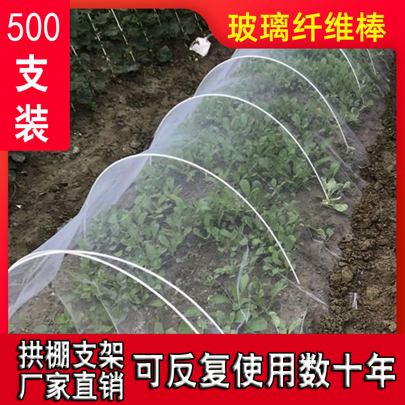 500支装小拱棚支架杆蔬菜骨架育苗花棚玻璃纤维杆弹力棒农用大棚