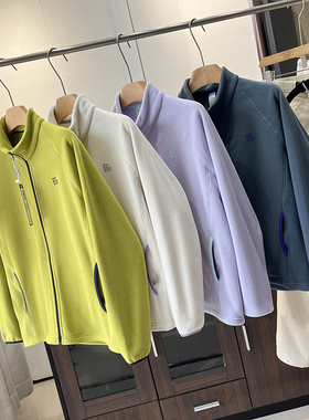 大厂订单！秋冬户外山系立领抓绒开衫夹克保暖双面摇粒绒内胆外套