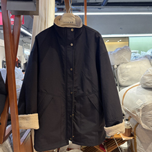 ELEVEN11冬季新款女韩版宽松休闲百搭立领加厚加绒中长款棉服外套